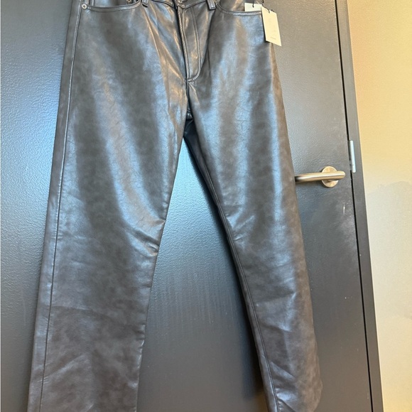 Agolde NWT 30 recycled leather dark gray Boot Cut Pants - Picture 15 of 17